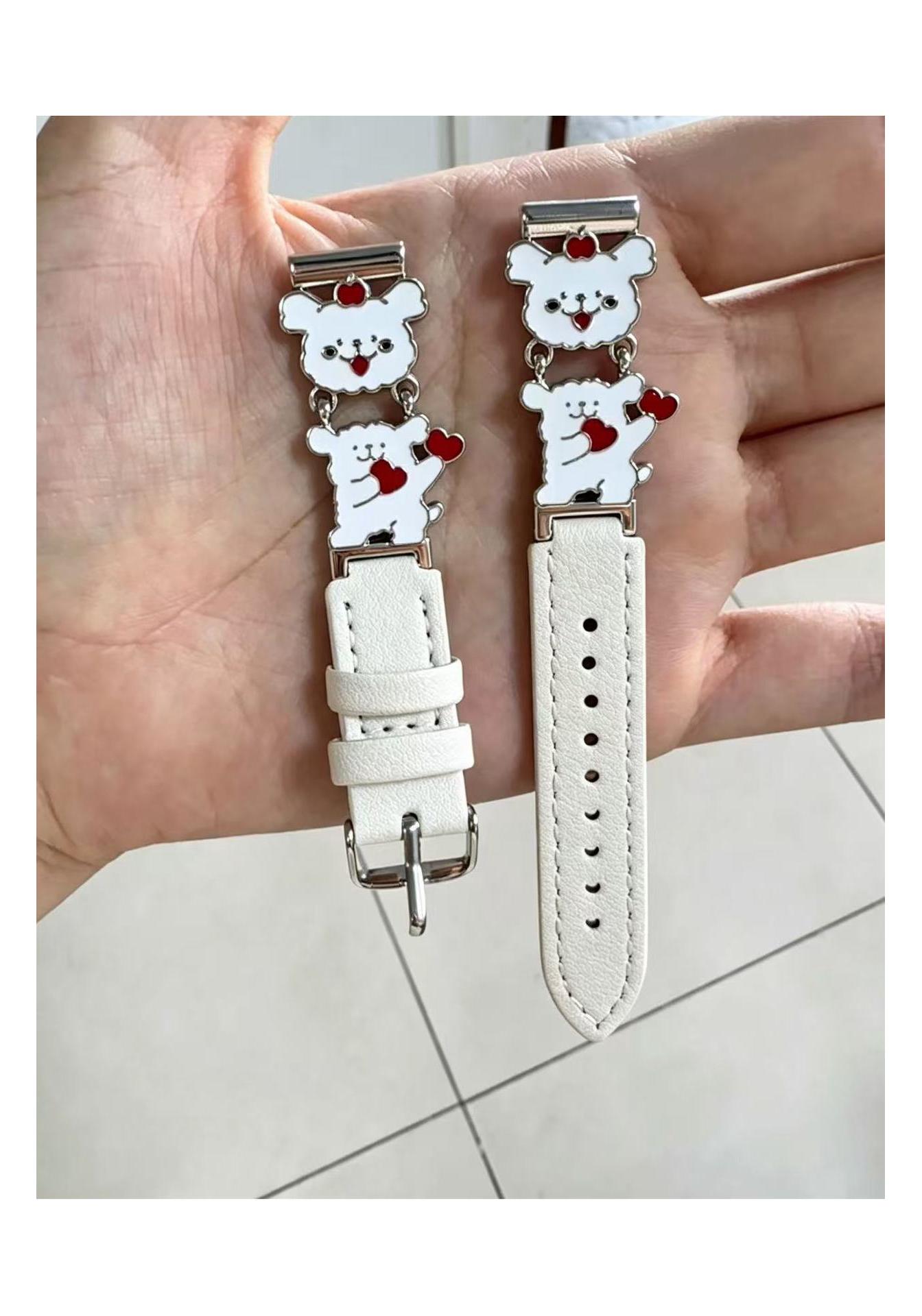 Heart-Shaped Bear Leather Wristband for Apple/Huawei/Xiaomi Devices (14mm) - Trendy Cartoon Design 14mm Interface вершковий/білий
Heart-Shaped Bear Leather Wristband for Apple/Huawei/Xiaomi Devices (14mm) - Trendy Cartoon Design 14mm Interface вершковий/білий