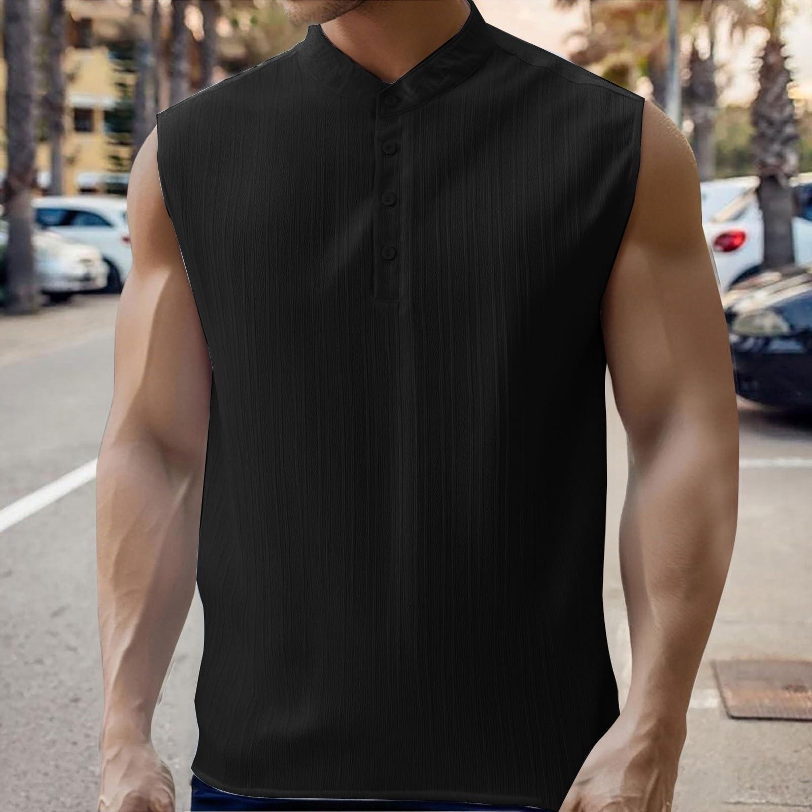 Men s Lapel Solid Color Casual Sleeveless L чорний
Men s Lapel Solid Color Casual Sleeveless L чорний