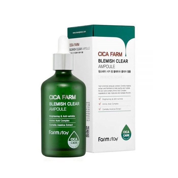 FARMSTAY Cica farm blemish clear ampoule 100 ml - Ampoule for discoloration with centella asiatica
FARMSTAY Cica farm blemish clear ampoule 100 ml - Ampoule for discoloration with centella asiatica