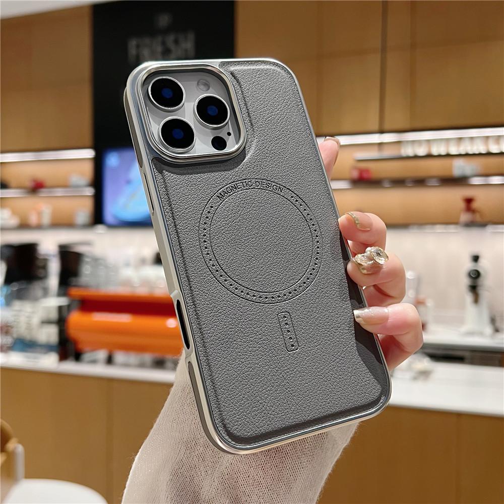 Plating Frame Leather Matte For Magsafe Case For iPhone 16 13 14 15 Pro Max Magnetic Wireless Charge Business Bumper Armor Cover For iPhone 14 Pro
Plating Frame Leather Matte For Magsafe Case For iPhone 16 13 14 15 Pro Max Magnetic Wireless Charge Business Bumper Armor Cover For iPhone 14 Pro
