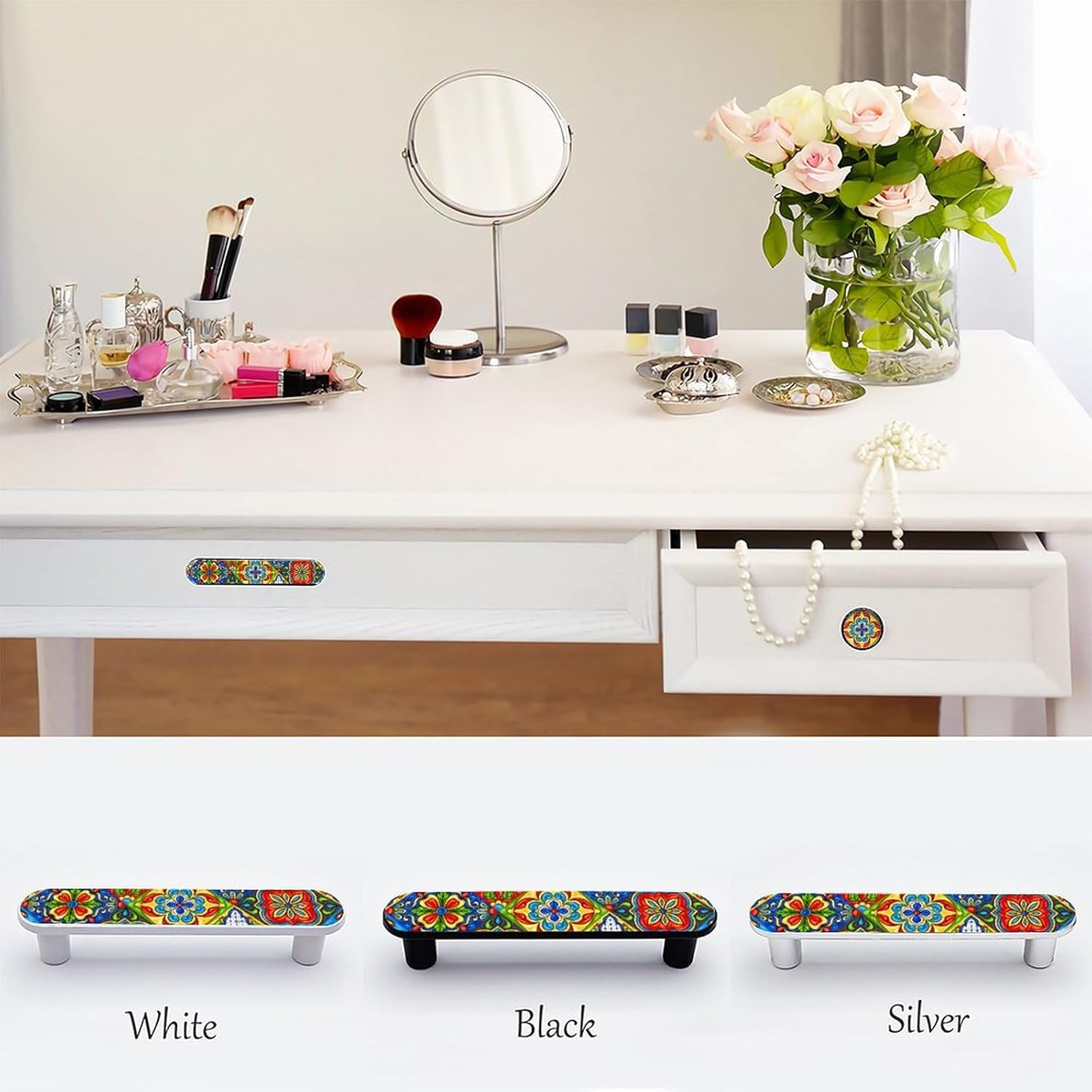 4 Pack Mexican Talavera Ceramic Tiles Pattern Cabinet Pull 3-3/4 Inch (96 mm) Hole Center Black Cabinet Handles Unique Drawer Pull Bathroom Drawer чёрный
4 Pack Mexican Talavera Ceramic Tiles Pattern Cabinet Pull 3-3/4 Inch (96 mm) Hole Center Black Cabinet Handles Unique Drawer Pull Bathroom Drawer чёрный