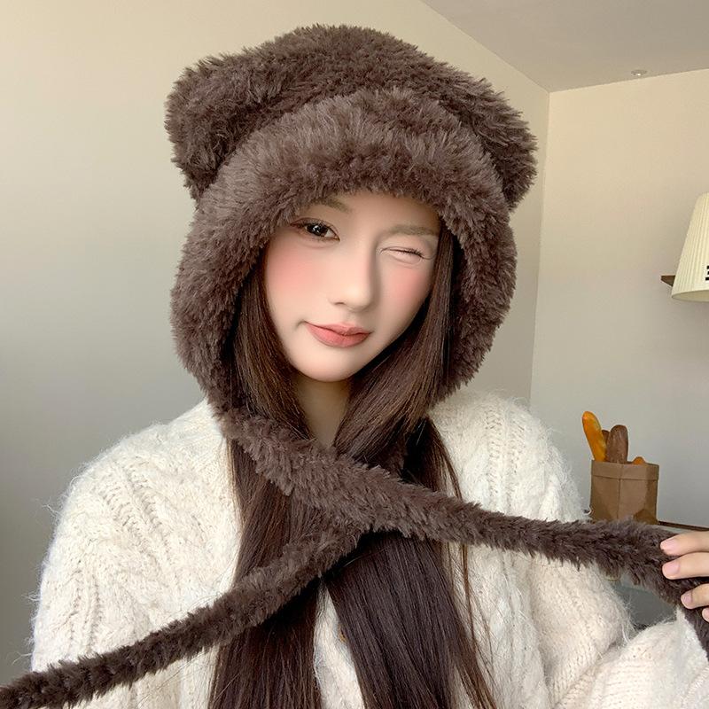 Bear Ear Hat for Women, Winter Japanese Style Cute Plush Warm Ear Protection Lei Feng Hat, Large Head Circumference Cold-Proof Winter Hat 56-62CM
Bear Ear Hat for Women, Winter Japanese Style Cute Plush Warm Ear Protection Lei Feng Hat, Large Head Circumference Cold-Proof Winter Hat 56-62CM