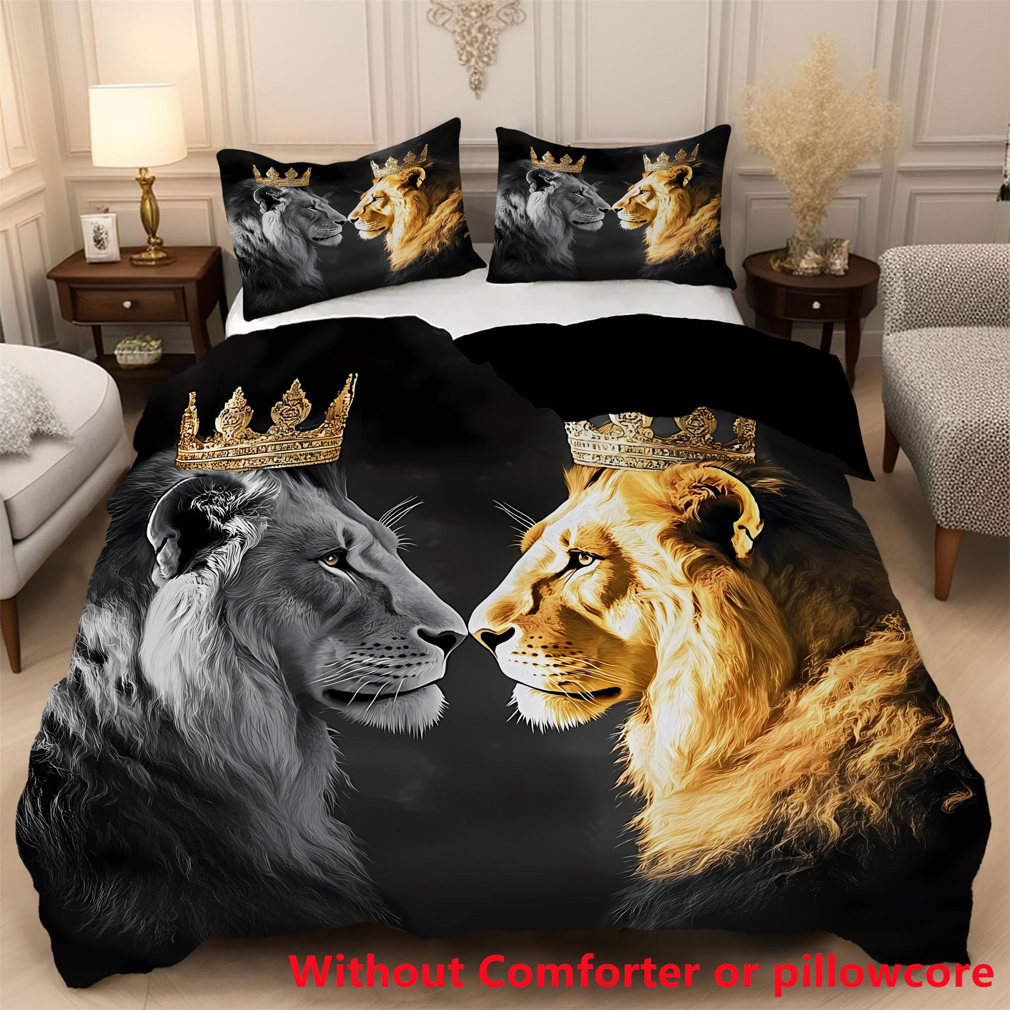 Black Lion 3D Printed Quilt Cover Set Pillowcase Lovely Wild Animals Bedding Set For Kids Teens Adults Wildlife Quilt Cover EU single(135x200cm)
Black Lion 3D Printed Quilt Cover Set Pillowcase Lovely Wild Animals Bedding Set For Kids Teens Adults Wildlife Quilt Cover EU single(135x200cm)
