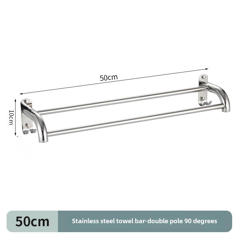 Удлиненная и утолщенная вешалка для полотенец для ванной из нержавеющей стали 304 с вариантами одинарных и двойных стержней
Удлиненная и утолщенная вешалка для полотенец для ванной из нержавеющей стали 304 с вариантами одинарных и двойных стержней