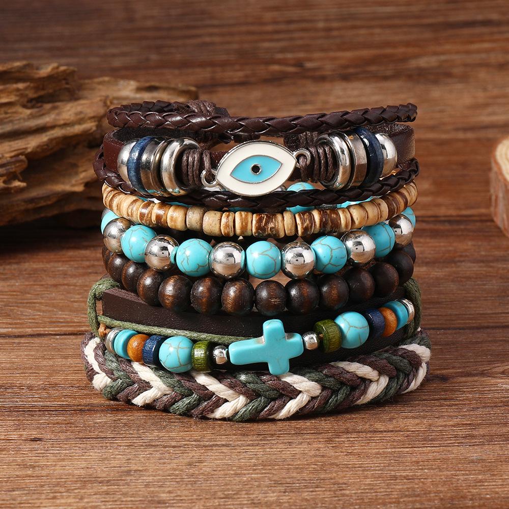 Сплетенный вручную женский бирюзовый браслет из богемной веревки с многослойными бусинами, винтажные унисекс-ювелирные аксессуары, мужской браслет для путешествий и праздников
Сплетенный вручную женский бирюзовый браслет из богемной веревки с многослойными бусинами, винтажные унисекс-ювелирные аксессуары, мужской браслет для путешествий и праздников