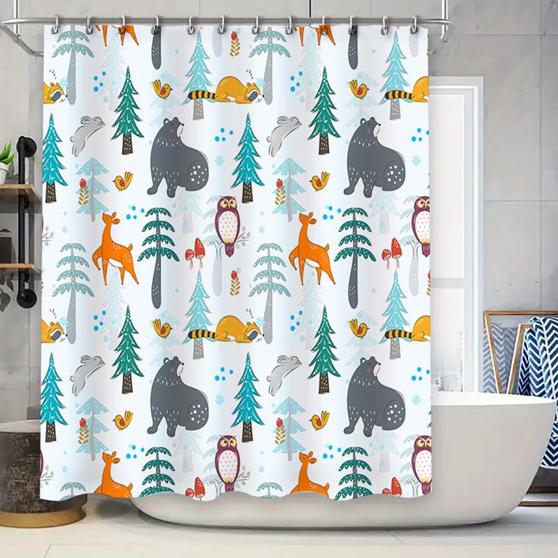 Fairy Tale Forest Shower Curtain Waterproof Bathroom Decor Bears Deer Owl Rabbit Print Curtains For Home Decoration W60H190(CM)-1 Pcs
Fairy Tale Forest Shower Curtain Waterproof Bathroom Decor Bears Deer Owl Rabbit Print Curtains For Home Decoration W60H190(CM)-1 Pcs