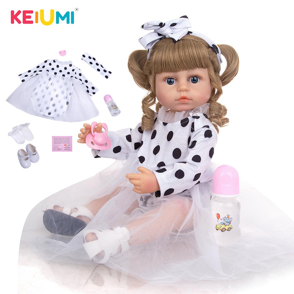 KEIUMI милая кукла реборн, полностью силиконовая, 55 см, золотые волосы, белая юбка, черные точки, игрушка для новорожденных, подарок для детей 
KEIUMI милая кукла реборн, полностью силиконовая, 55 см, золотые волосы, белая юбка, черные точки, игрушка для новорожденных, подарок для детей