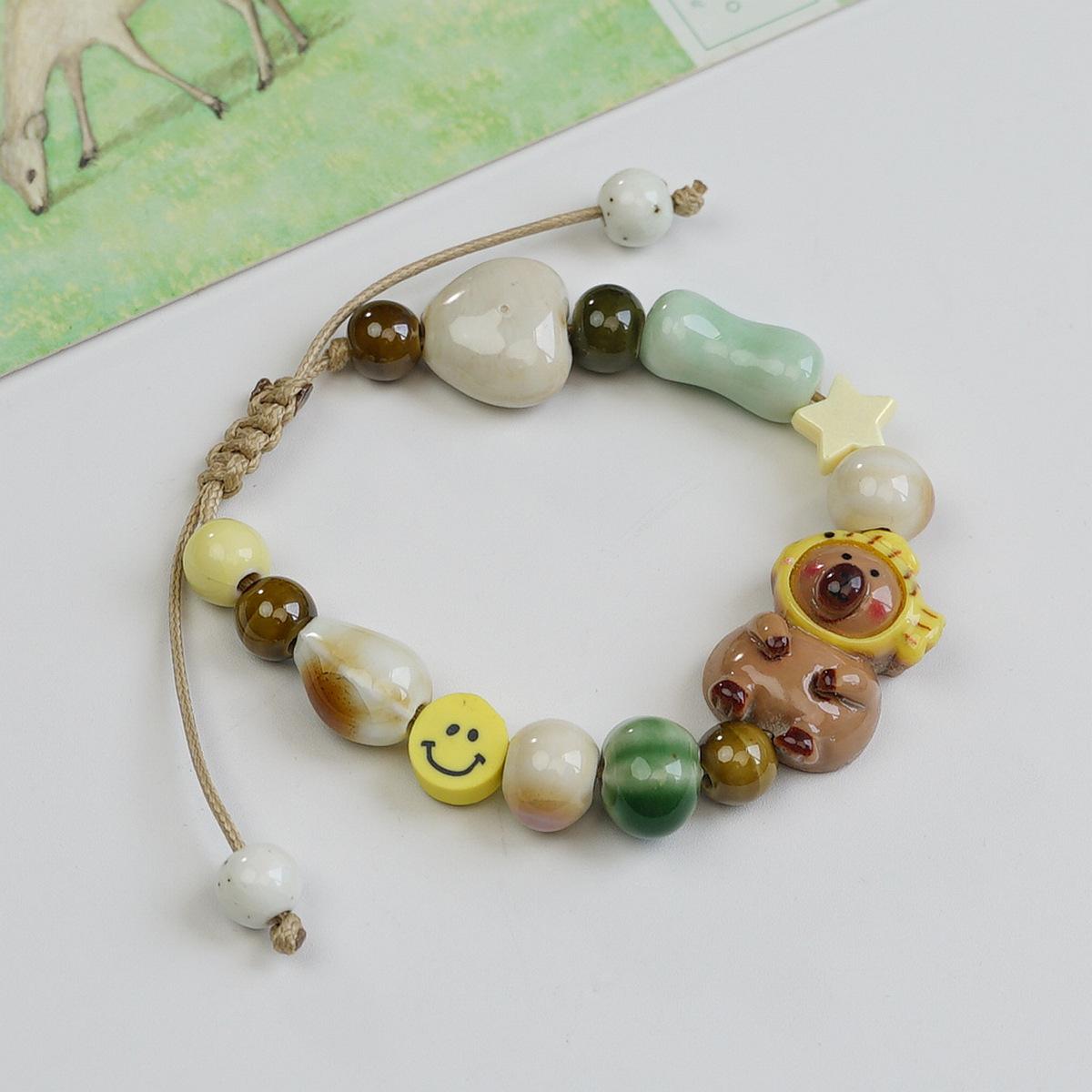 Jingdezhen ceramic fresh and cute girlfriend student kapibara sweet bracelet bracelet jewelry wholesale
Jingdezhen ceramic fresh and cute girlfriend student kapibara sweet bracelet bracelet jewelry wholesale