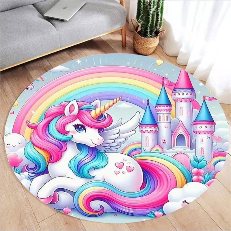 Cute Cartoon Unicorns Print Round Rug Bedroom Carpet Living Room Nonslip Floor Mat Sofa Table Rugs for Home Decor Girls Room Rug Diameter 60cm
Cute Cartoon Unicorns Print Round Rug Bedroom Carpet Living Room Nonslip Floor Mat Sofa Table Rugs for Home Decor Girls Room Rug Diameter 60cm