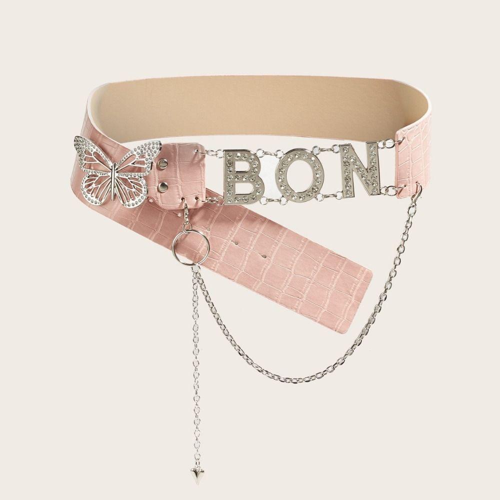 PU Leather Butterfly Waist Chain Spice Girl Waistband Personality Rhinestone Belts Women чёрный
PU Leather Butterfly Waist Chain Spice Girl Waistband Personality Rhinestone Belts Women чёрный