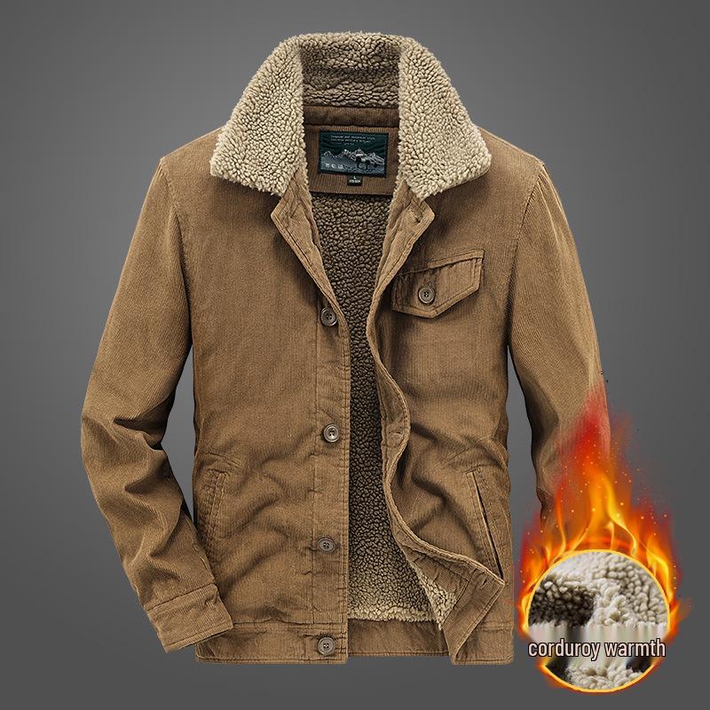 Men s Winter Corduroy Lambswool Jacket - Velvet Thickened, Multi-Pocket, Casual Loose Fit, Middle-Aged Workwear. 4XL хакі
Men s Winter Corduroy Lambswool Jacket - Velvet Thickened, Multi-Pocket, Casual Loose Fit, Middle-Aged Workwear. 4XL хакі