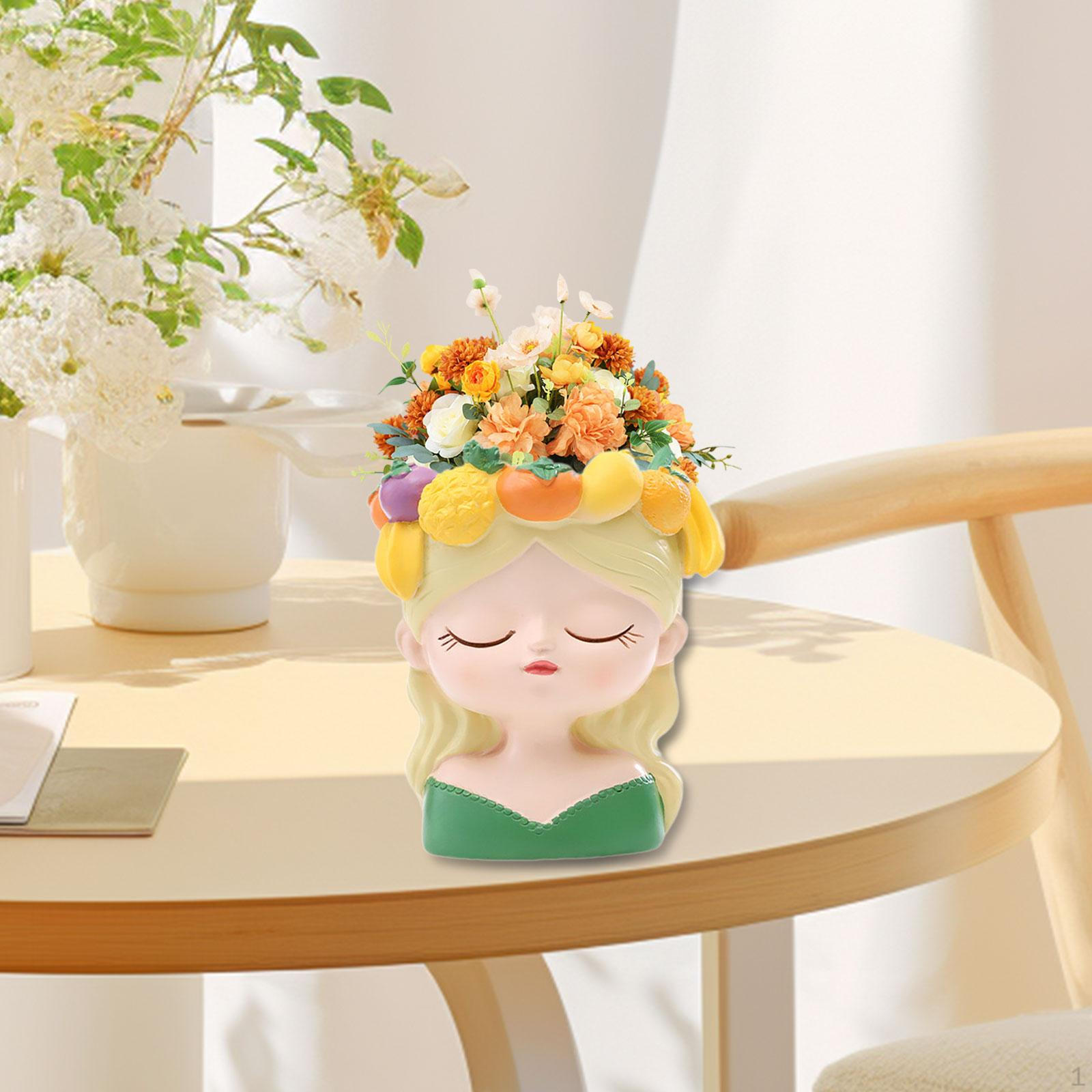 Милый горшок для цветов в виде девочки с фруктом на голове, дренажное отверстие, универсальный для украшения дома и офиса, Style C
Милый горшок для цветов в виде девочки с фруктом на голове, дренажное отверстие, универсальный для украшения дома и офиса, Style C