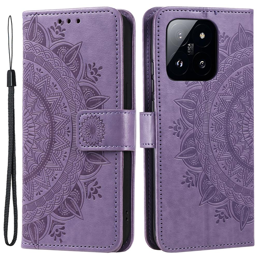 For Xiaomi 14 Pro Case Mandala Flower Imprinted Leather Phone Wallet Cover with Stand Purple
For Xiaomi 14 Pro Case Mandala Flower Imprinted Leather Phone Wallet Cover with Stand Purple