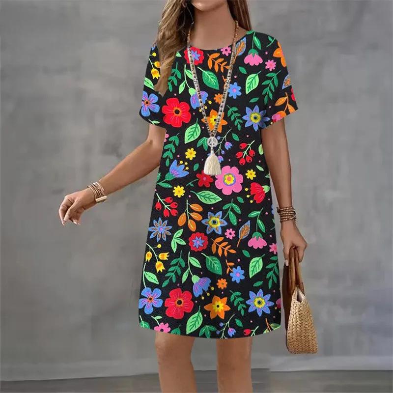 Flower Pattern 3D Printed Women s Loose O-Neck Pullover Dress Watermelon Pineapple Fruit Pattern Print Comfortable Casual Short Sleeved Dress 5XL
Flower Pattern 3D Printed Women s Loose O-Neck Pullover Dress Watermelon Pineapple Fruit Pattern Print Comfortable Casual Short Sleeved Dress 5XL