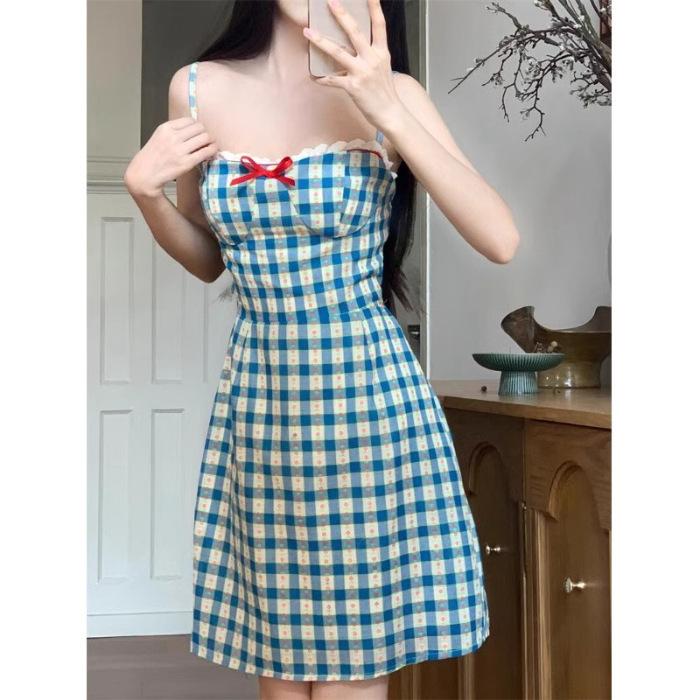 Mrs. Xiao Philharmonic City Plaid Splicing White Slim Flower Suspender Dress Holiday Style Long Dress S
Mrs. Xiao Philharmonic City Plaid Splicing White Slim Flower Suspender Dress Holiday Style Long Dress S