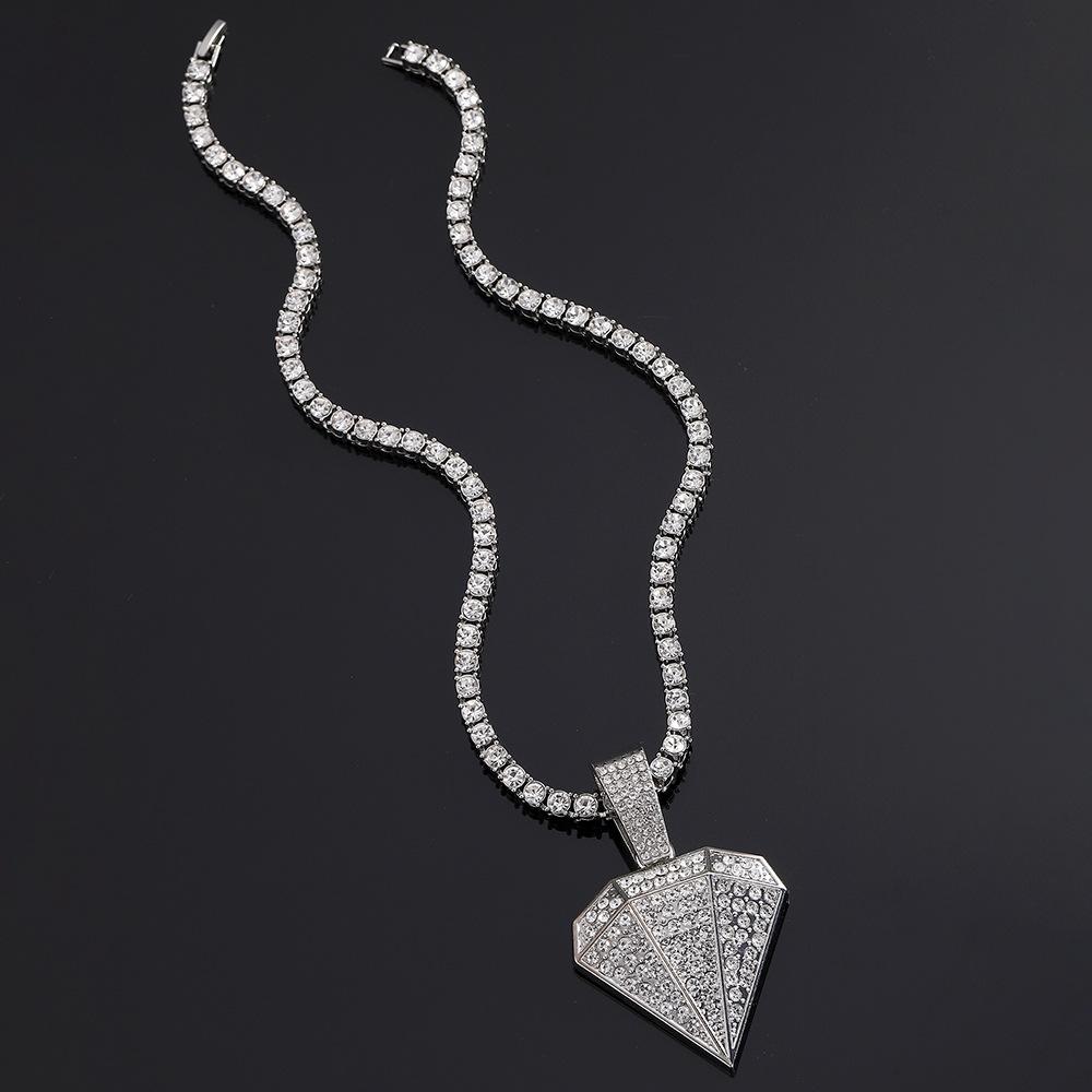 Men s Hip Hop Fashion Bling Big Triangle Pendant Necklace,With 4mm Rhinestone Tennis Chain Diamond Shape Necklaces Charm Jewelry
Men s Hip Hop Fashion Bling Big Triangle Pendant Necklace,With 4mm Rhinestone Tennis Chain Diamond Shape Necklaces Charm Jewelry