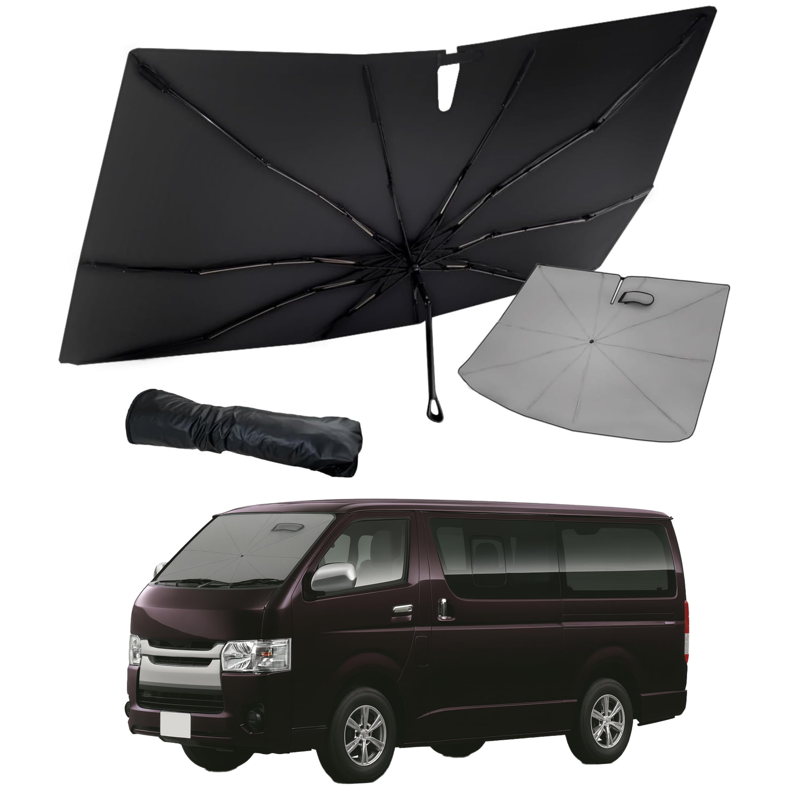 SunYard Sunshade for Toyota Hiace 200 Series with Silicone Sun Easy Storage Bag Compact Design (2025 Model) (Standard Model) Grip, Umbrella-Style чёрный
SunYard Sunshade for Toyota Hiace 200 Series with Silicone Sun Easy Storage Bag Compact Design (2025 Model) (Standard Model) Grip, Umbrella-Style чёрный