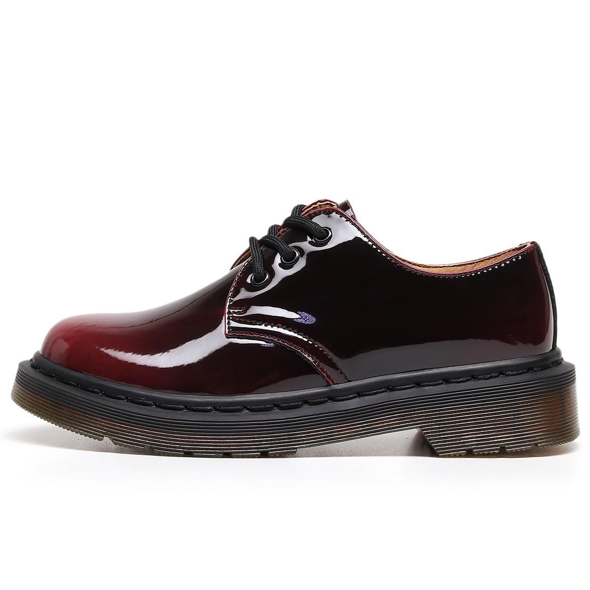 Thin-soled 3-hole small leather shoes for women, low-top leather color-changing red round-headed casual student British style short boots Order
Thin-soled 3-hole small leather shoes for women, low-top leather color-changing red round-headed casual student British style short boots Order