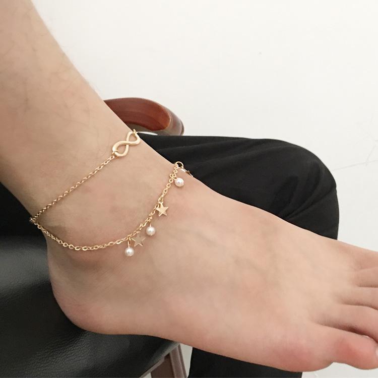 Simple Tassel Double Star Pearl 8 Word Female Anklet Barefoot Crochet Sandals Foot Zircon New Ankle Bracelet Female Leg Chain золотой
Simple Tassel Double Star Pearl 8 Word Female Anklet Barefoot Crochet Sandals Foot Zircon New Ankle Bracelet Female Leg Chain золотой