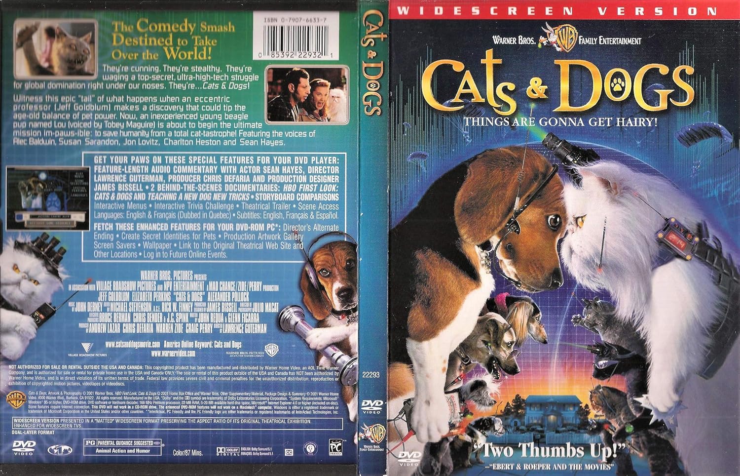DVD DVD Cats Dogs Warner Bros 2001 US Movies DVD Used
DVD DVD Cats Dogs Warner Bros 2001 US Movies DVD Used