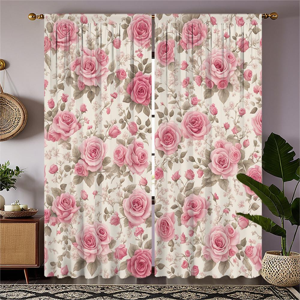 2-piece set of high-definition digital printed curtainvintage pink roses floral pattern rod pocket curtainHome decoration style 100*130 Rod Pocket 1pcs
2-piece set of high-definition digital printed curtainvintage pink roses floral pattern rod pocket curtainHome decoration style 100*130 Rod Pocket 1pcs
