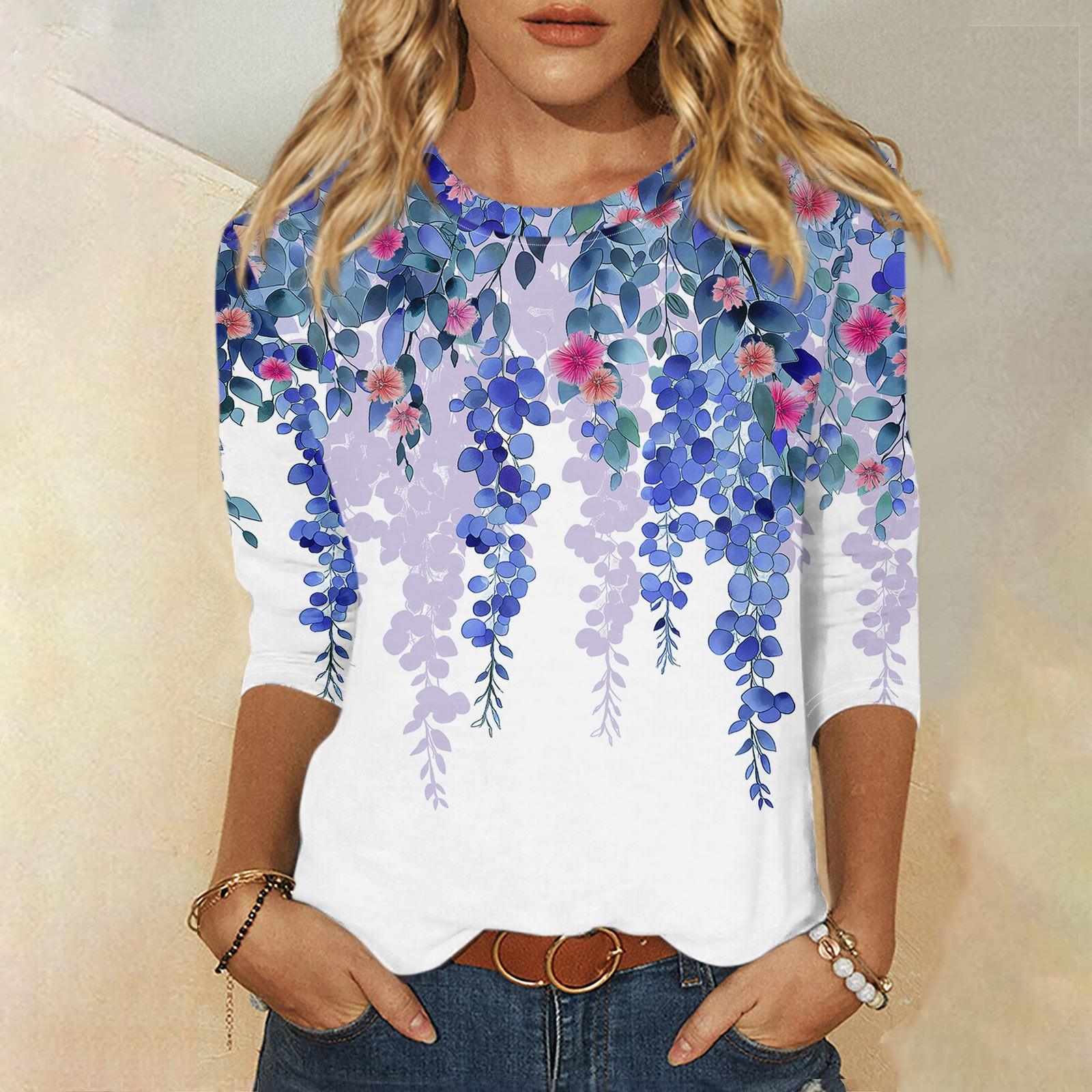 Женская модная повседневная футболка с круглым вырезом и рукавами 3/4 с принтом, топ XL
Женская модная повседневная футболка с круглым вырезом и рукавами 3/4 с принтом, топ XL