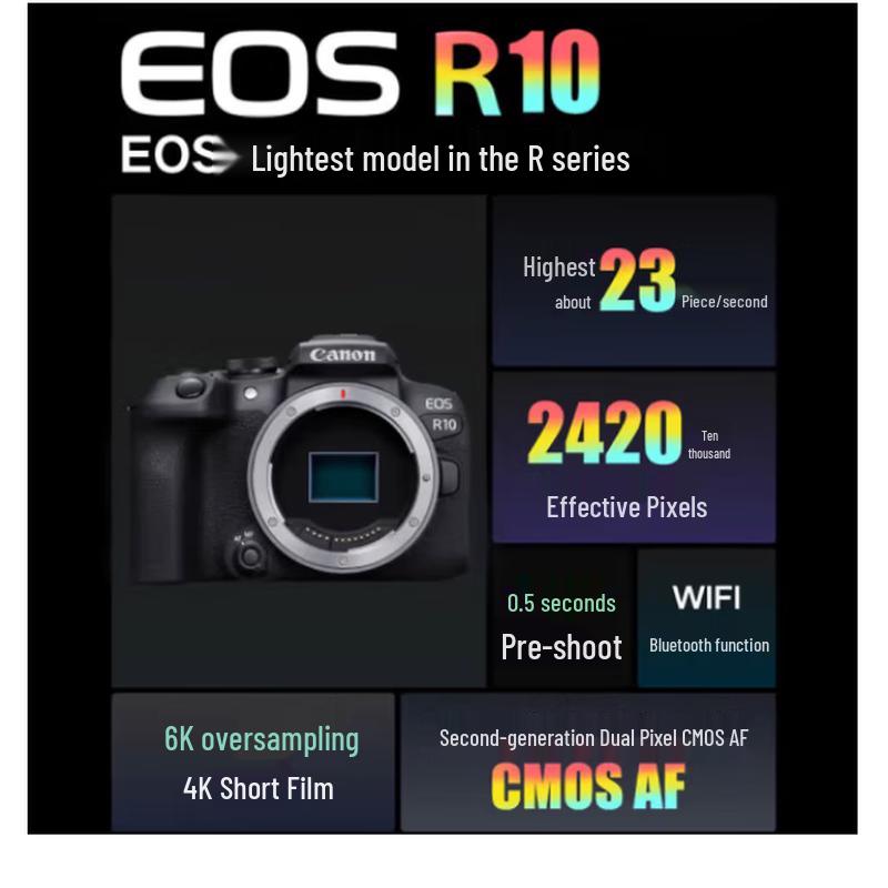 Canon EOS R10 Mirrorless Camera (CN version) Travel & Play Set
Canon EOS R10 Mirrorless Camera (CN version) Travel & Play Set