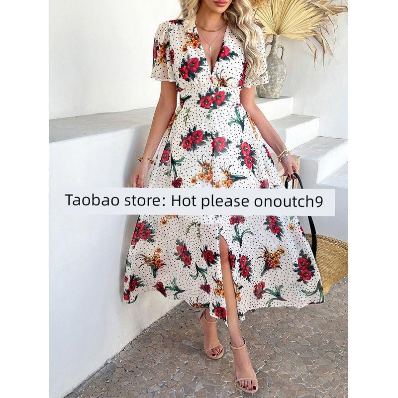 2025 Chiffon Printed Short Sleeved Dress White L
2025 Chiffon Printed Short Sleeved Dress White L