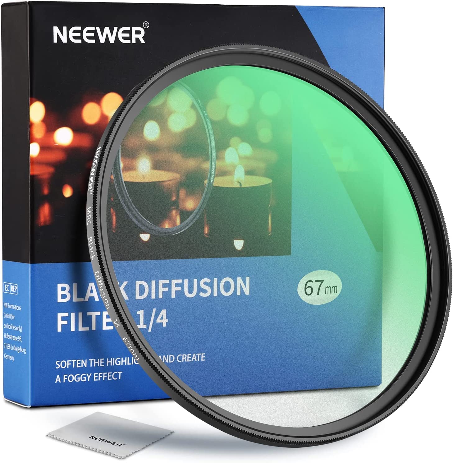 NEEWER 67mm Black Diffusion Filter Dreamy Movie Effect Ultra Thin Camera Lens Filter Water Resistant Scratch Resistant HD Optical Glass 30 Layer Nano
NEEWER 67mm Black Diffusion Filter Dreamy Movie Effect Ultra Thin Camera Lens Filter Water Resistant Scratch Resistant HD Optical Glass 30 Layer Nano