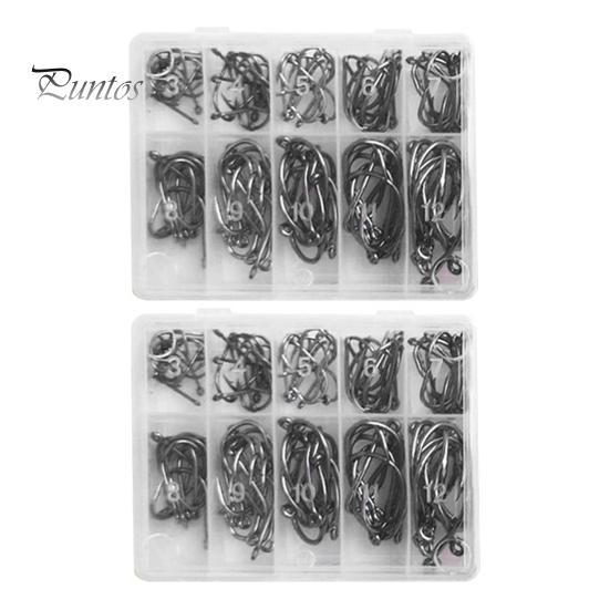 200 шт./кор. металлический рыболовный крючок 10 размеров, прочный крючок с зазубринами для ловли пресноводного, соленого окуня, форели, судака, аксессуары для рыбалки 200pcs