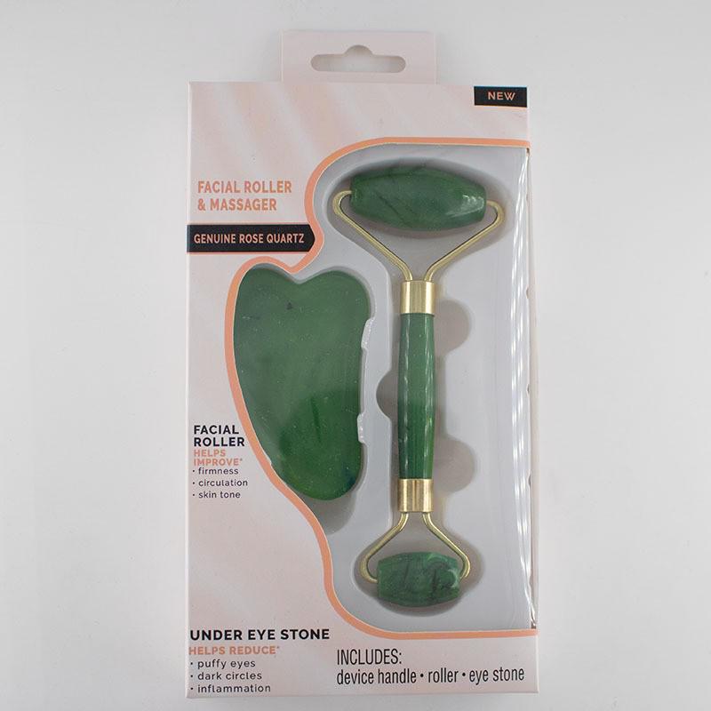 Plastic Dual-Headed Roller Facial Massager with Gua Sha in Box Packaging 19x11x2.6 cm зелений
Plastic Dual-Headed Roller Facial Massager with Gua Sha in Box Packaging 19x11x2.6 cm зелений