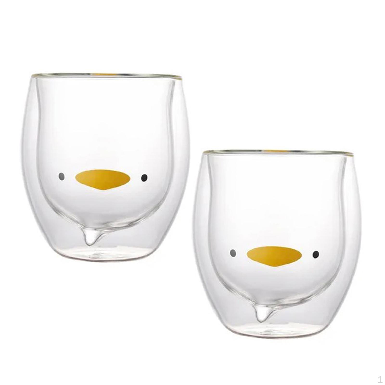 2 Двойные стенки Изолированная стеклянная чашка для эспрессо Термостойкая Сок Шоколад Молоко для Duck