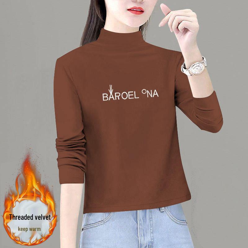 Velvet Women s Fleece-Lined Thermal Long Sleeve T-Shirt - Semi-High Neck, Slim Fit, for Autumn/Winter S (80-95 jin)
Velvet Women s Fleece-Lined Thermal Long Sleeve T-Shirt - Semi-High Neck, Slim Fit, for Autumn/Winter S (80-95 jin)