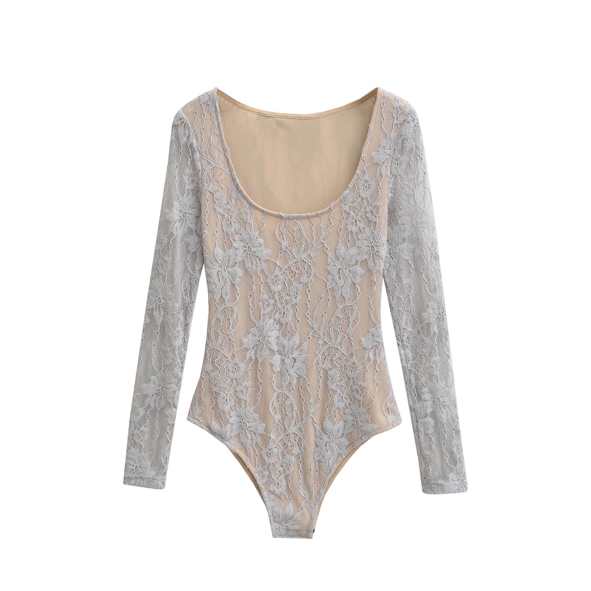 Double-Layer Embossed Crochet Lace U-Neck Bodysuit with Waist-Cinching Slim Fit Large
Double-Layer Embossed Crochet Lace U-Neck Bodysuit with Waist-Cinching Slim Fit Large