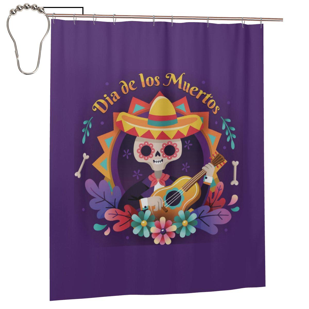 Mexican Sugar Skulls And Flowers Shower Curtain Bathroom Polyester Waterproof Bath Curtains With Hooks W60H190(CM)-1 Pcs
Mexican Sugar Skulls And Flowers Shower Curtain Bathroom Polyester Waterproof Bath Curtains With Hooks W60H190(CM)-1 Pcs