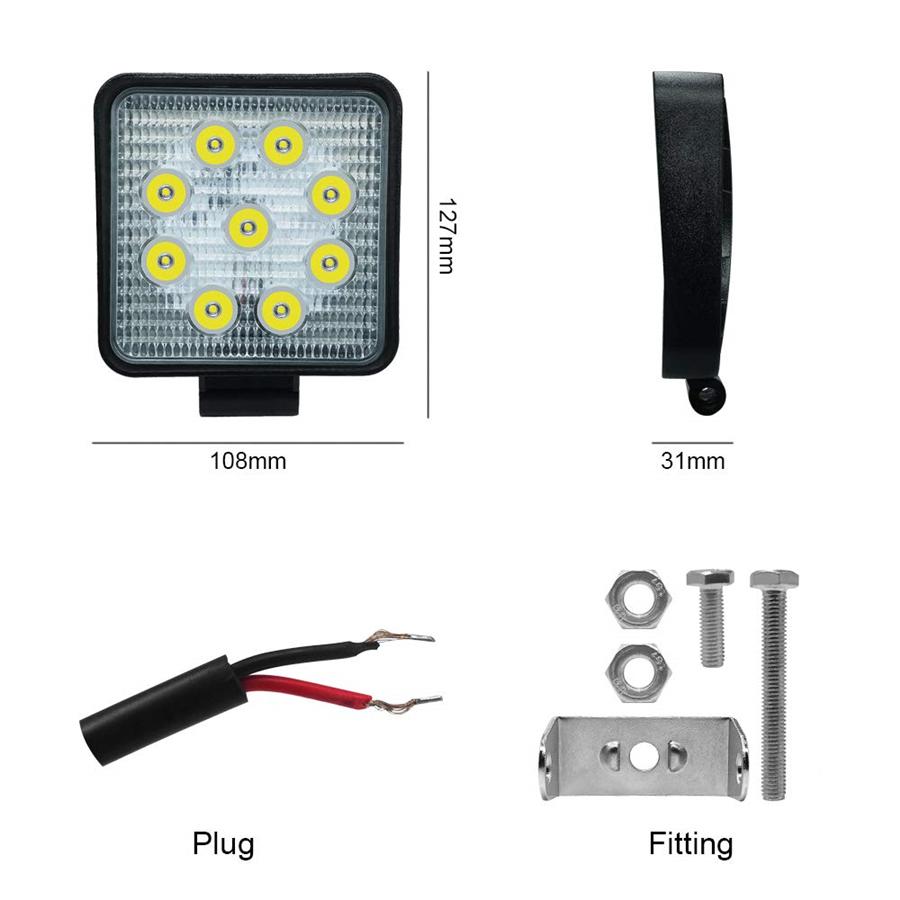Pair 4.5Inch 9LED 45W 6500K Aluminum Square LED Work Light Fog Driving Lamp Offroad SUV Spotlight Bar Boat
Pair 4.5Inch 9LED 45W 6500K Aluminum Square LED Work Light Fog Driving Lamp Offroad SUV Spotlight Bar Boat
