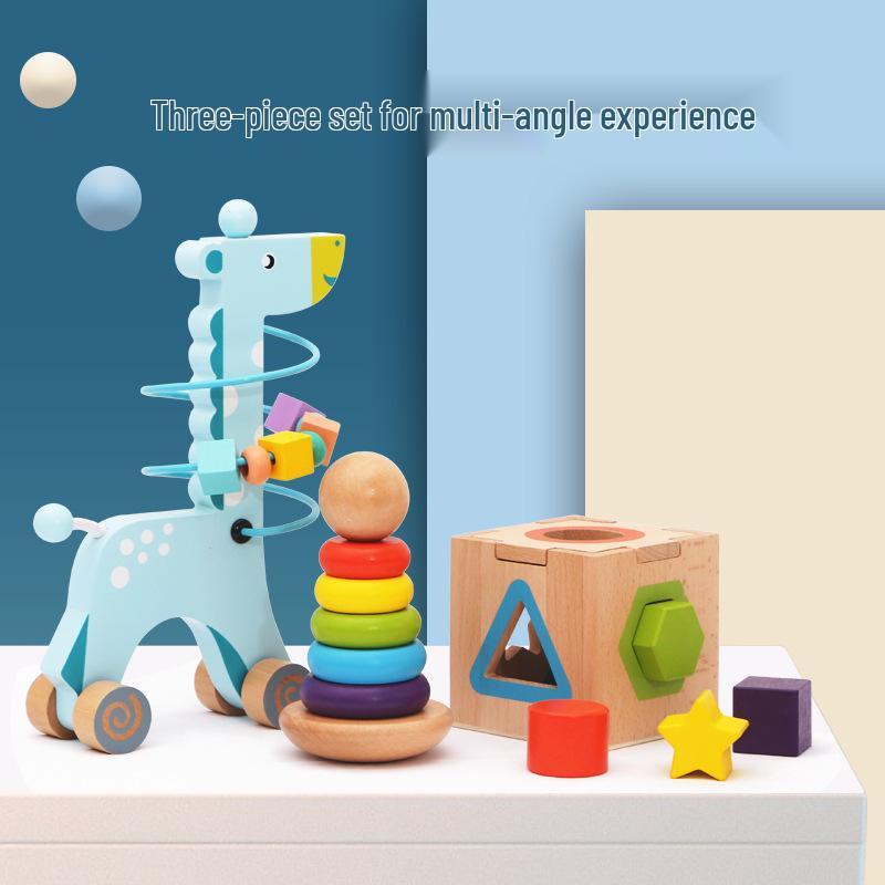 Wooden Educational Toys: Bead Maze, Shape Matching & Rainbow Stacking Set for Infants & Toddlers
Wooden Educational Toys: Bead Maze, Shape Matching & Rainbow Stacking Set for Infants & Toddlers