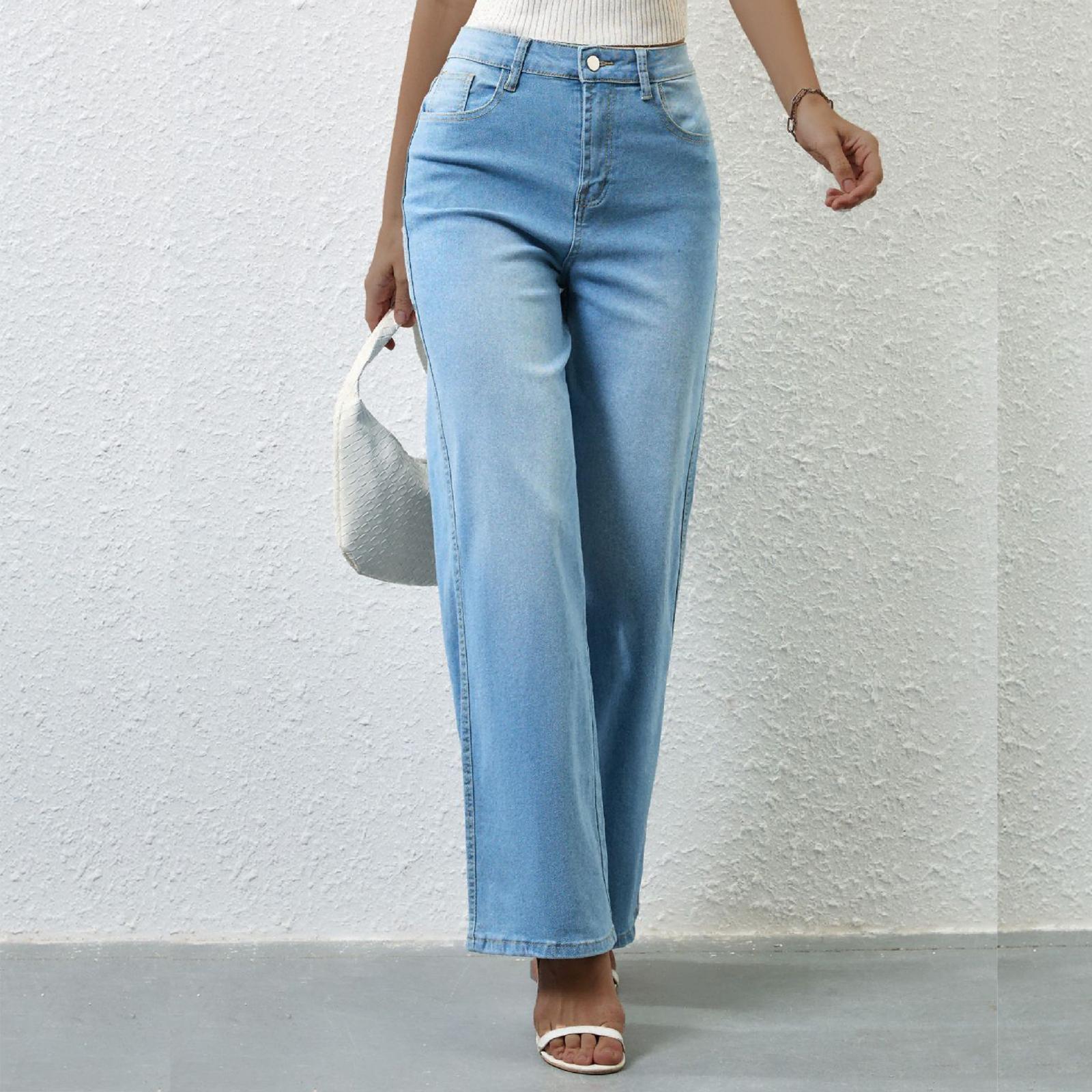 Women s High Waist Washed Women s Jeans Fashionable Versatile Straight Leg Pants L синий
Women s High Waist Washed Women s Jeans Fashionable Versatile Straight Leg Pants L синий