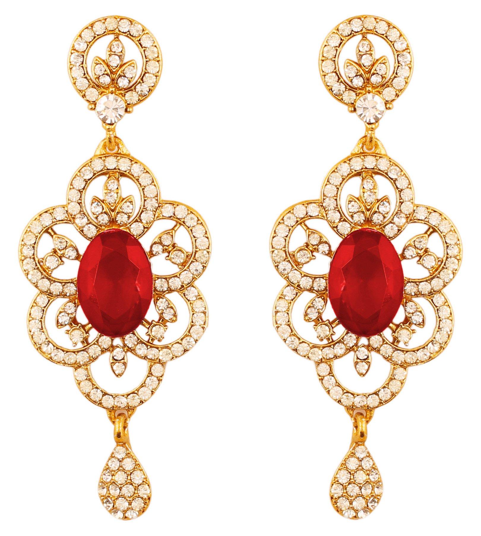 Touchstone Indian Bollywood Royal Handmade Style Statement Rhinestone Cute Beautiful Designer Jewelry Long Chandelier Earrings Gold or White Tone for
Touchstone Indian Bollywood Royal Handmade Style Statement Rhinestone Cute Beautiful Designer Jewelry Long Chandelier Earrings Gold or White Tone for