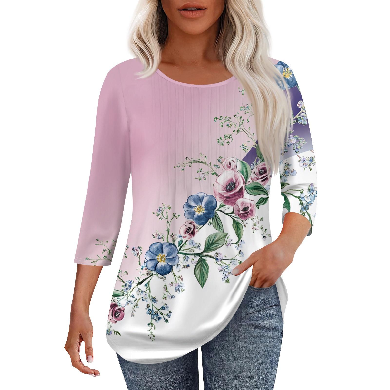 Жіноча модна повсякденна плісирована футболка з круглим вирізом з принтом і рукавом три чверті XL
Жіноча модна повсякденна плісирована футболка з круглим вирізом з принтом і рукавом три чверті XL