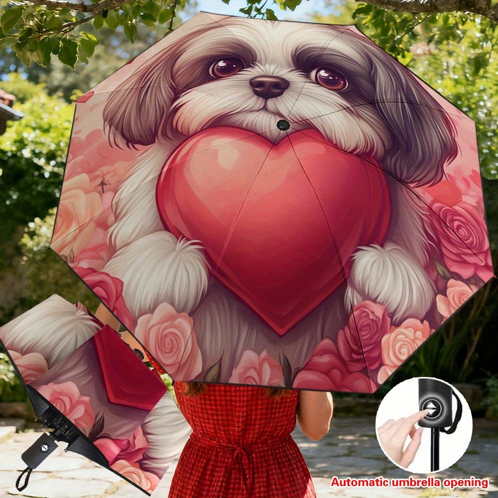 1pc Automatic Folding Umbrella with Cute Puppy & Roses Design - Lightweight Compact Travel Umbrella with Heart-Shaped Canopy, (as the picture,Iron&8K)
1pc Automatic Folding Umbrella with Cute Puppy & Roses Design - Lightweight Compact Travel Umbrella with Heart-Shaped Canopy, (as the picture,Iron&8K)