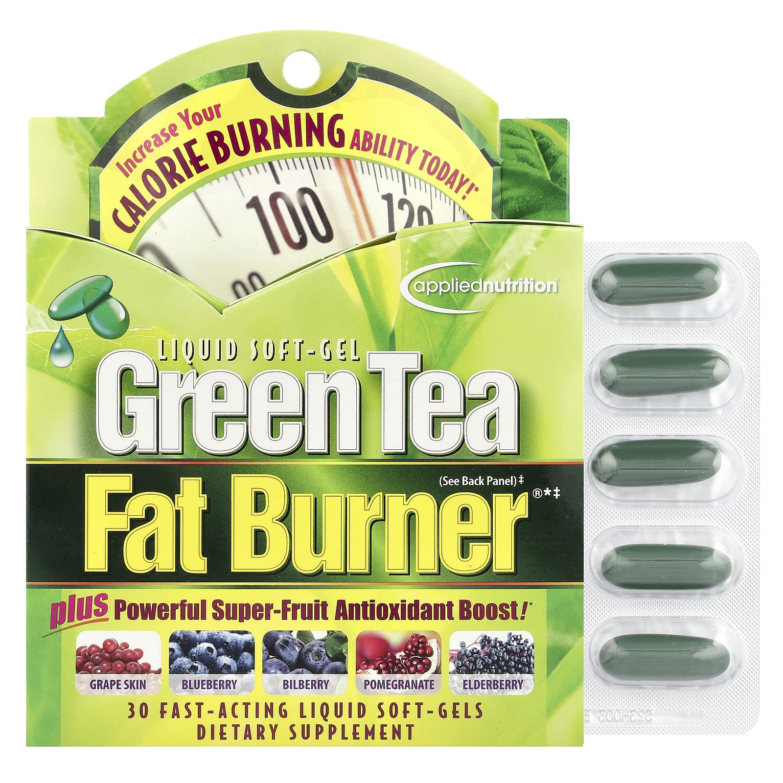 Applied Nutrition, Green Tea Fat Burner®, 30 швидкодіючих рідких м’яких капсул
Applied Nutrition, Green Tea Fat Burner®, 30 швидкодіючих рідких м’яких капсул
