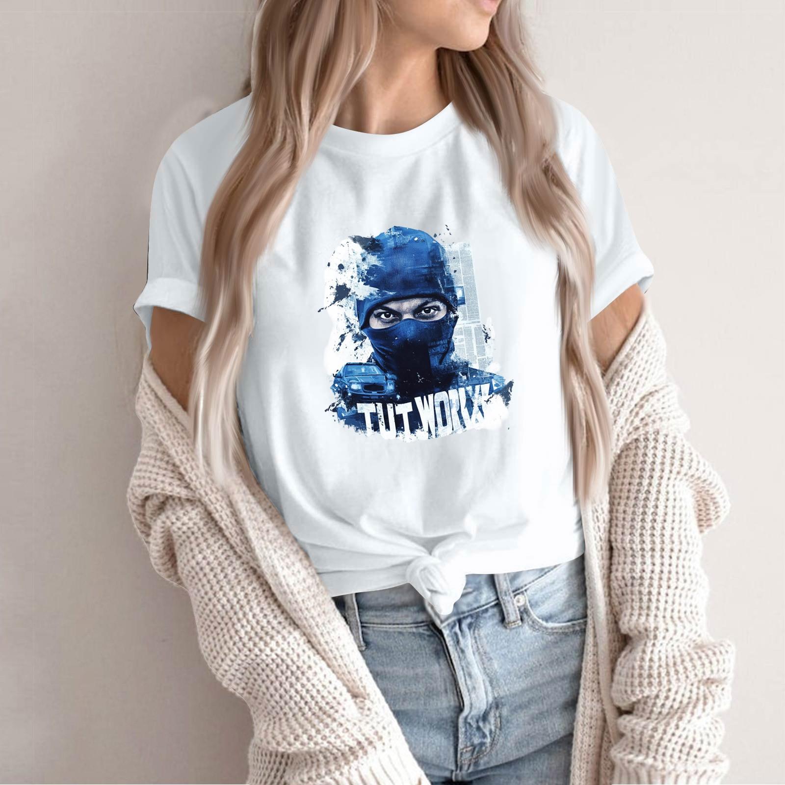 Женская футболка с круглым вырезом и коротким рукавом, повседневная, с принтом S
Женская футболка с круглым вырезом и коротким рукавом, повседневная, с принтом S