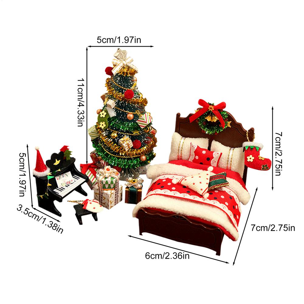 Miniature Dollhouse Christmas Decor DIY Mini Christmas Tree Bed Piano Furniture Models Holiday Winter Home Room Party Decoration
Miniature Dollhouse Christmas Decor DIY Mini Christmas Tree Bed Piano Furniture Models Holiday Winter Home Room Party Decoration