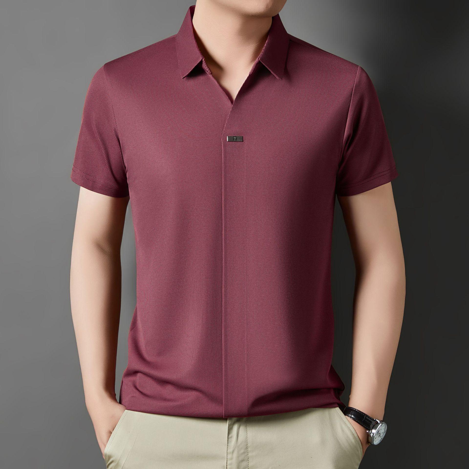 2025 Men s Seamless Ice Silk Polo Shirt - Plain Color, Short Sleeve, Non-Iron, Lapel Style for Youth and Middle-Aged. XL червоний
2025 Men s Seamless Ice Silk Polo Shirt - Plain Color, Short Sleeve, Non-Iron, Lapel Style for Youth and Middle-Aged. XL червоний