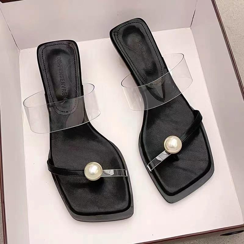 One word with transparent sandals female 2025 new summer white high heels stiletto fairy style pearl cool slippers 34
One word with transparent sandals female 2025 new summer white high heels stiletto fairy style pearl cool slippers 34