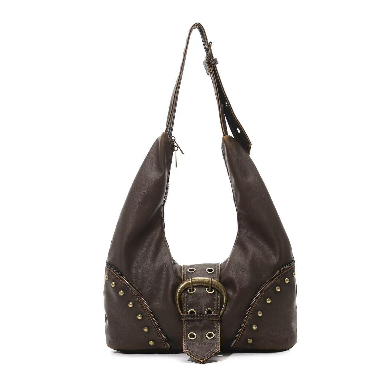 Retro Rivet Dumpling Shoulder Bag: Large Capacity Women’s European & American Style Lightweight Handbag 31*7*20 cm коричневий
Retro Rivet Dumpling Shoulder Bag: Large Capacity Women’s European & American Style Lightweight Handbag 31*7*20 cm коричневий