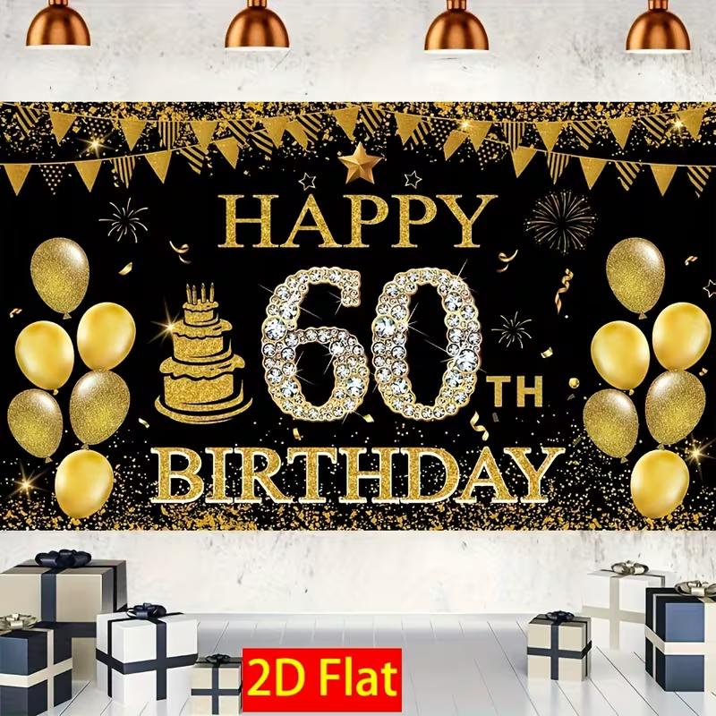 2D Black Gold 60th Birthday Backdrop with Diamond Number and Cake Party Banner 47.2x31.5inch/120*80cm
2D Black Gold 60th Birthday Backdrop with Diamond Number and Cake Party Banner 47.2x31.5inch/120*80cm