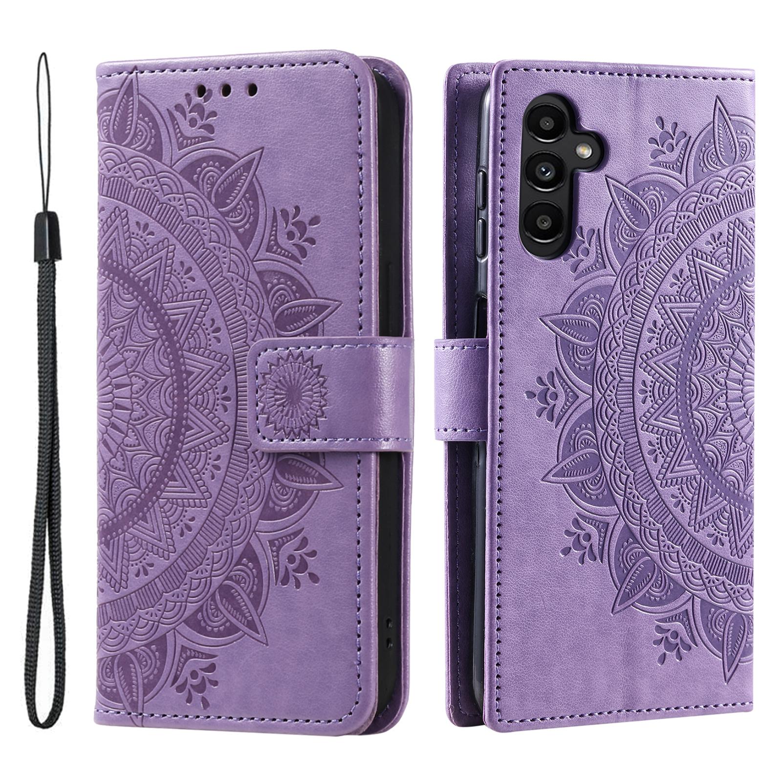 For Samsung Galaxy S23 FE Anti-Scratch PU Leather Cover Imprinted Mandala Flower Wallet Phone Stand Case with Strap Purple
For Samsung Galaxy S23 FE Anti-Scratch PU Leather Cover Imprinted Mandala Flower Wallet Phone Stand Case with Strap Purple