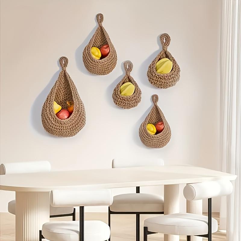 Set of 3 Bohemian Wall-Mounted Baskets, Linen Hooks for Storing Fruits and Vegetables In The Kitchen, Decorative Organizer for Home and Restaurant 3pcs
Set of 3 Bohemian Wall-Mounted Baskets, Linen Hooks for Storing Fruits and Vegetables In The Kitchen, Decorative Organizer for Home and Restaurant 3pcs
